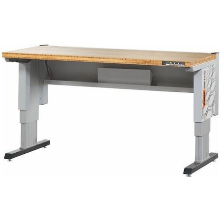 Garant Height Adjustable Workstation, 2000 mm Bamboo Worktop Z9E823 147